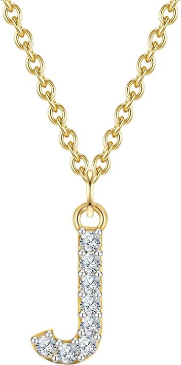 Image du produit Glanzstücke München Femme lettre J argent sterling zirconium or jaune 45,0 cm chaîne de base + 5,0 cm extension - 32060 (Argent Sterling, 40 - 45 cm)