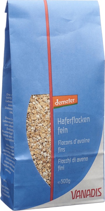 Actual product image Vanadis Oat flakes fine Demeter (525 g)