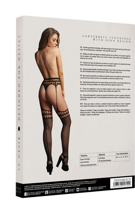 Produktbild Le Désir Garterbelt stockings with open design - O/S (One Size)