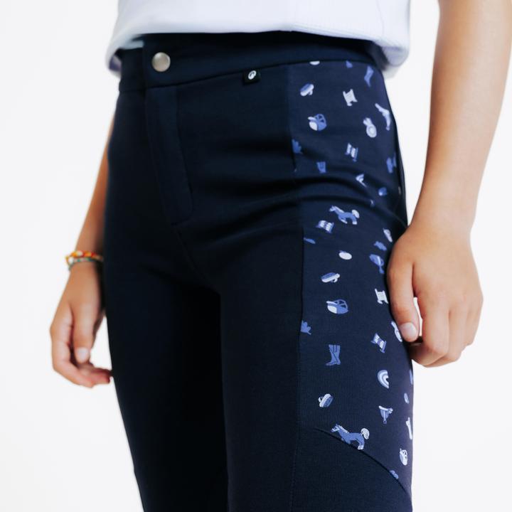 Actual product image Fouganza Reithose Magic Kinder Print blau (122)