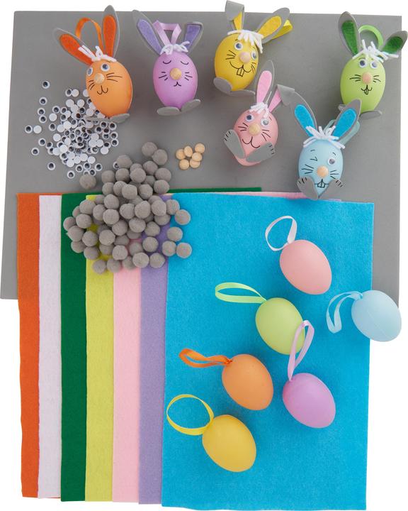 Produktbild VBS Bastelset "Bunte Hasen", 6 Stück