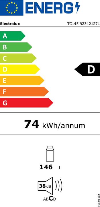Energy Label Electrolux TC145 (146 l)