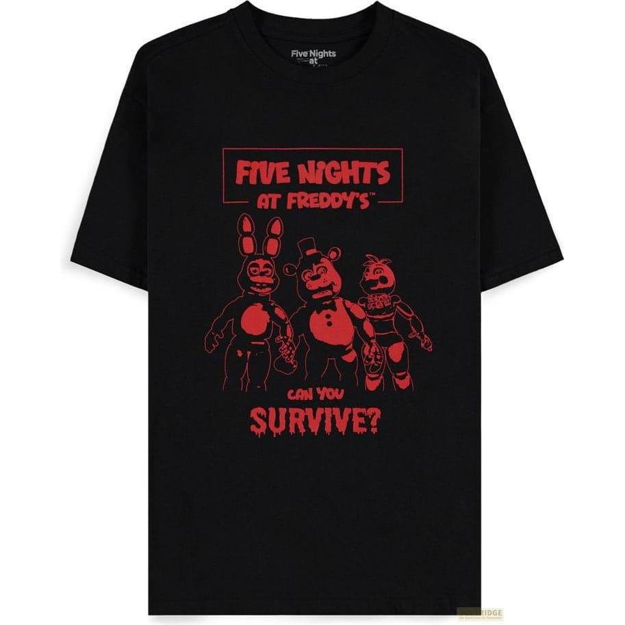 Difuzed, Maglietta, Five Nights at Freddy's T-Shirt Can You Survive Grösse L, Nero, Multicolore, (L)