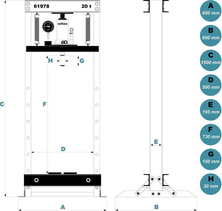 Produktbild Wiltec Profi-Werkstattpresse
