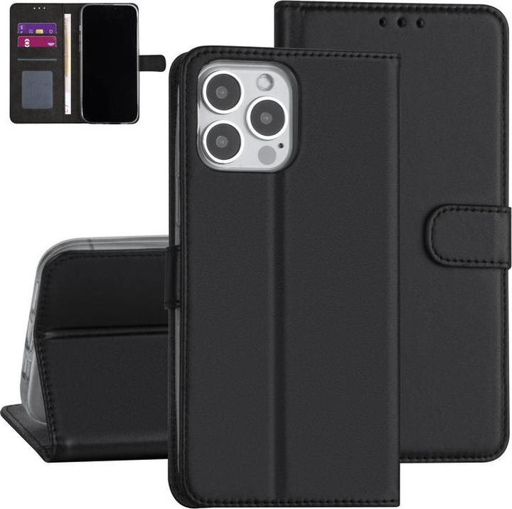 Produktbild Ambiance1 Hülle iPhone 13 Pro Max - Book Case Kunstleder schwarz No.326 (Apple iPhone 13 Pro Max)