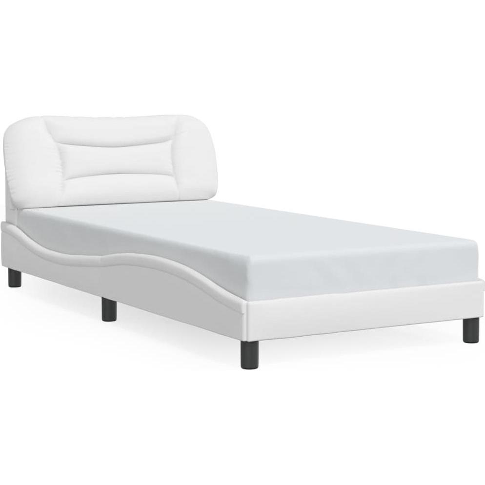VidaXL, Bett, Bettgestell mit Kopfteil Kunstleder (100 x 200 cm)