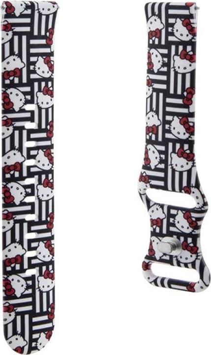 Immagine prodotto Hello Kitty Pasek Uniwersalny HKUWMSDIESK Silicone Heads & Stripes cinturino nero 20mm (20 mm, Acciaio inossidabile, Silicone)