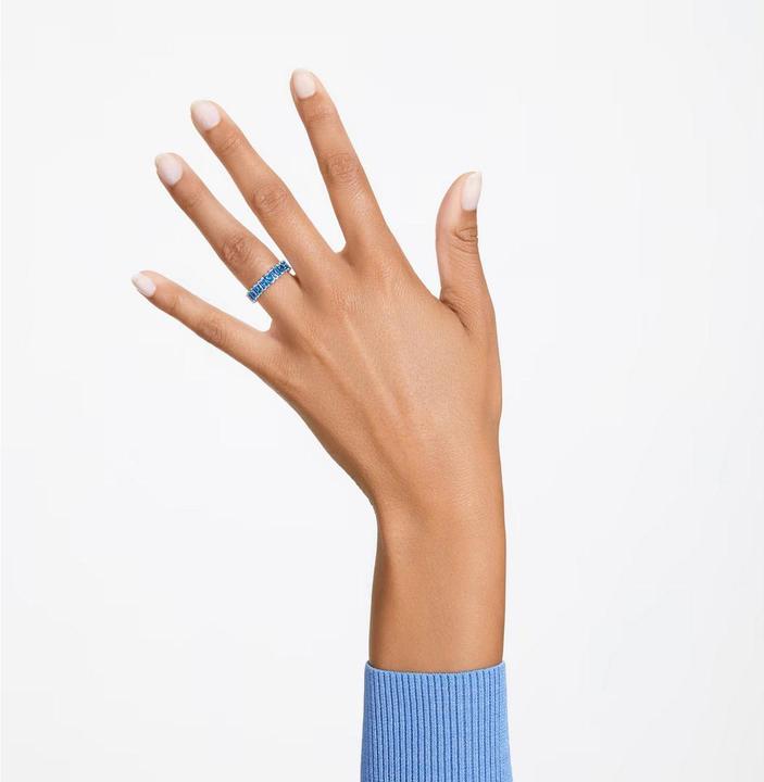 Produktbild Swarovski Matrix Ring Baguette Schliff Blau (58)