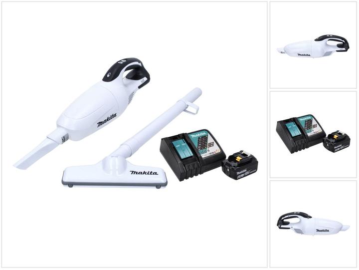 Makita DCL 181 FRG1W Akku Staubsauger 18 V Weiss + 1x Akku 6,0 Ah + Ladegerät