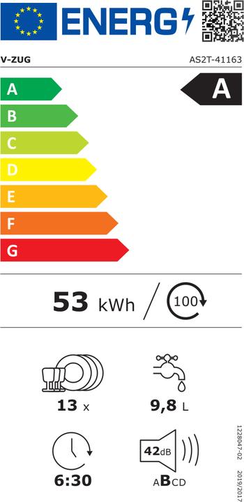 Energy Label V-ZUG AdoraSpülen V2000 VG