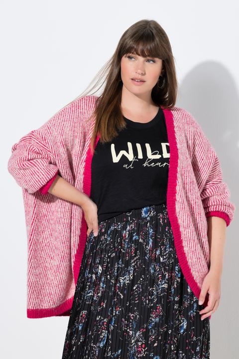 Produktbild Ulla Popken Strickjacke, Egg-Shape, offene Form, Langarm, recycelt (60)