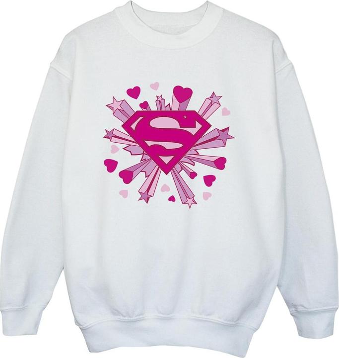 Produktbild Superman Pink Hearts And Stars Logo Sweatshirt Jungen (128)