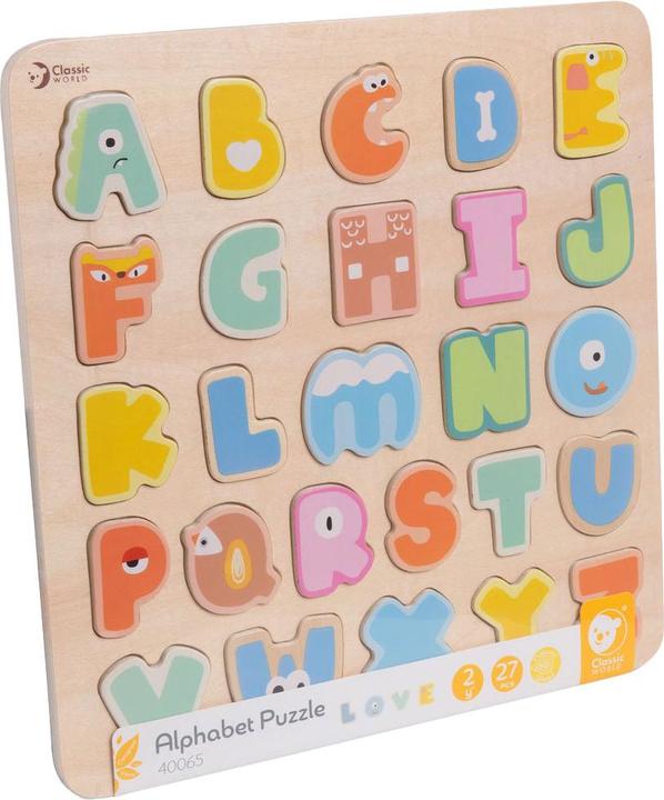 Classic World Puzzle dell'alfabeto in legno, 27 pezzi. (27 pezzi)