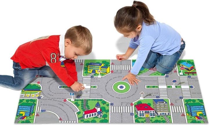 Image du produit Molto Tapis de jeu avec voitures, panneaux de signalisation (124 x 60 cm)