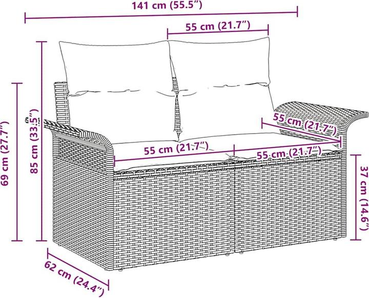 Produktbild vidaXL Garten-Sofa
