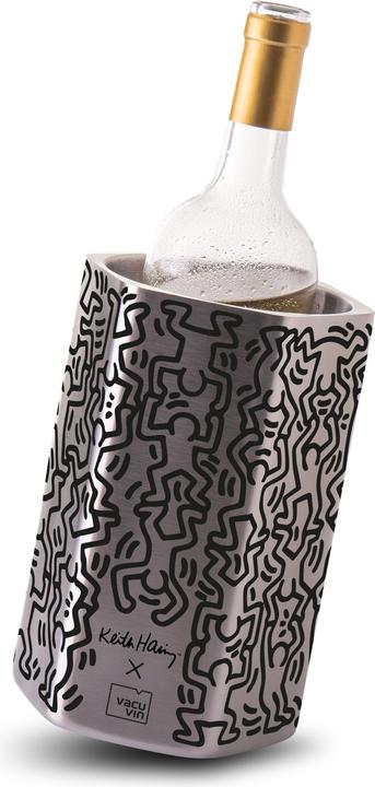 Vacu Vin Flaschenkühler Keith Haring Schwarz/Silber