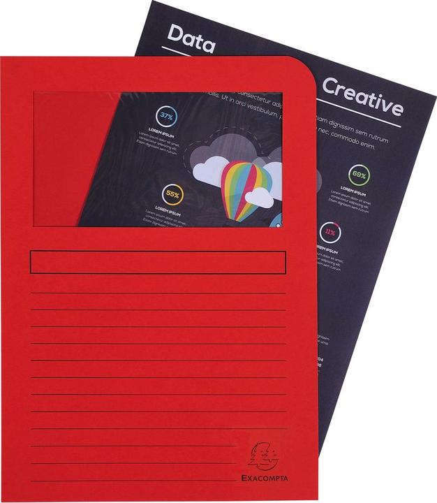 Actual product image Exacompta FOREVER file folder, DIN A4, 120 gsm, red (22 x 31 cm, 100 x)
