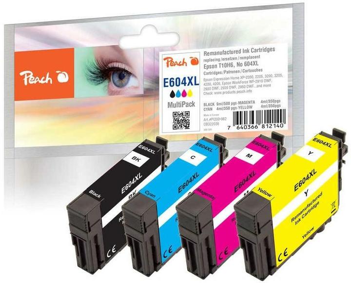 Produktbild Peach Epson Patrone Epson Nr.604XL MultiPackPlus remanufactured (BK, C, M, Y)