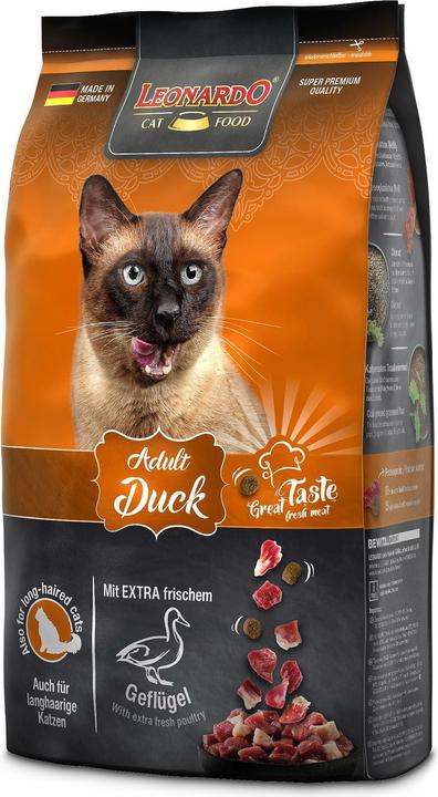 Produktbild Leonardo Cat Food Trockenfutter Adult Ente, 1.8 kg, Tierbedürfnis: Haut (Adult, 1 Stk., 1800 g)
