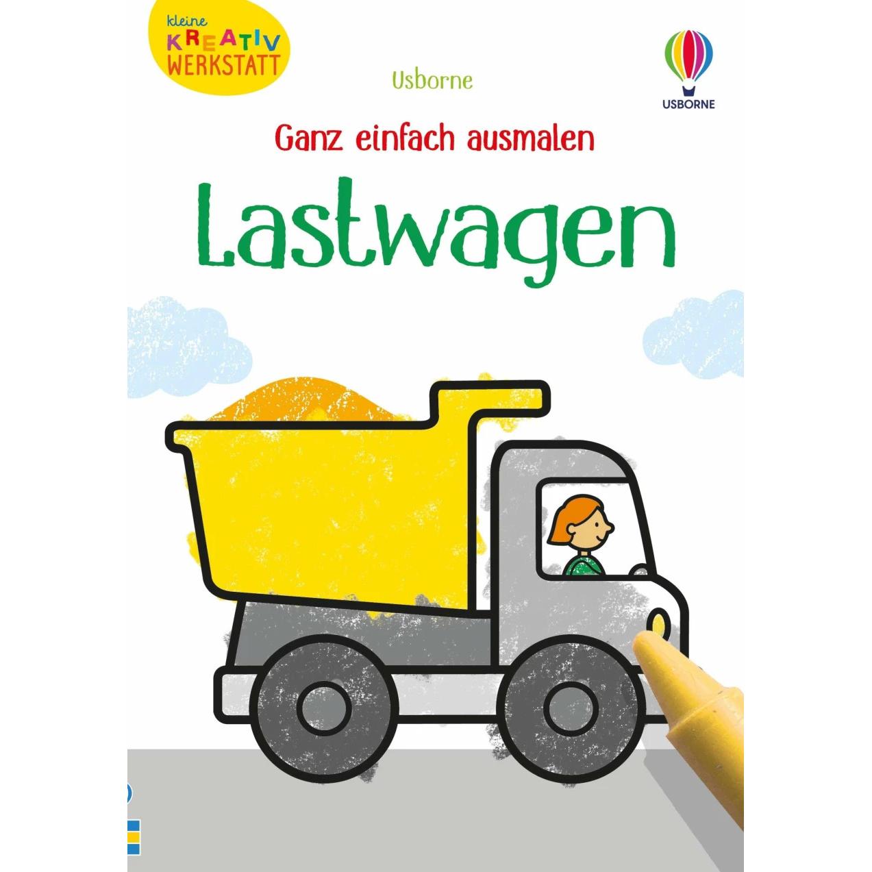 Usborne Publishing Kleine Kreativ-Werkstatt - Ganz einfach ausmalen: Lastwagen