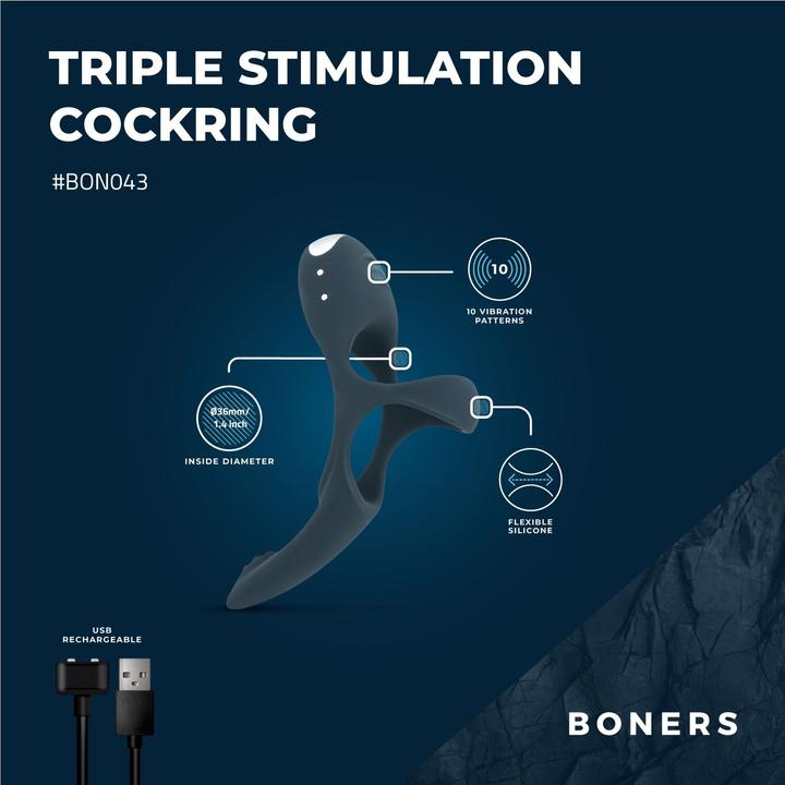 Actual product image Boners Triple Cockring (4 cm)