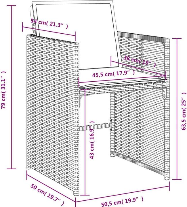 Produktbild vidaXL Garten Essgruppe