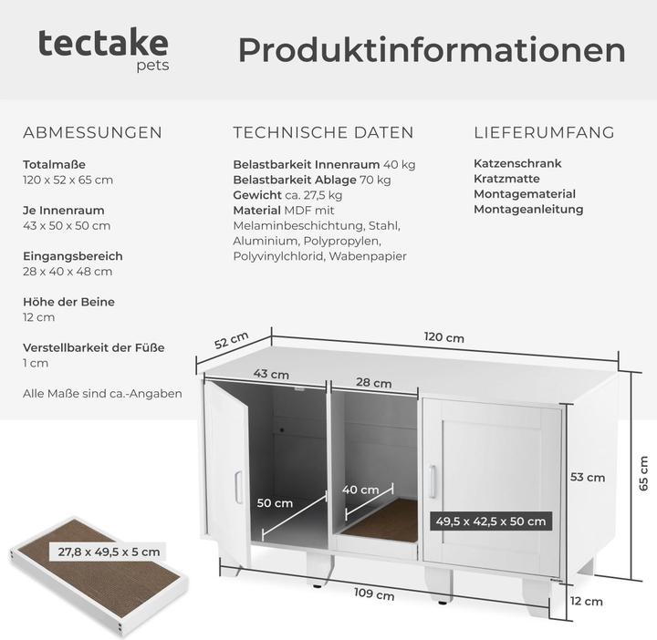 Produktbild tectake Freya (Katzenklo geschlossen)
