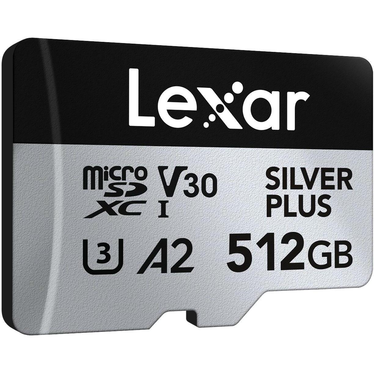 Thumbnail - Lexar Silver Plus (512 GB, microSDXC, U3, UHS-I), Speicherkarte, Silber, Schwarz