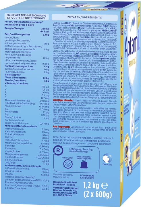 Nährwerte und Zutaten Aptamil Pronutra (1200 g, ab 12 Monaten)