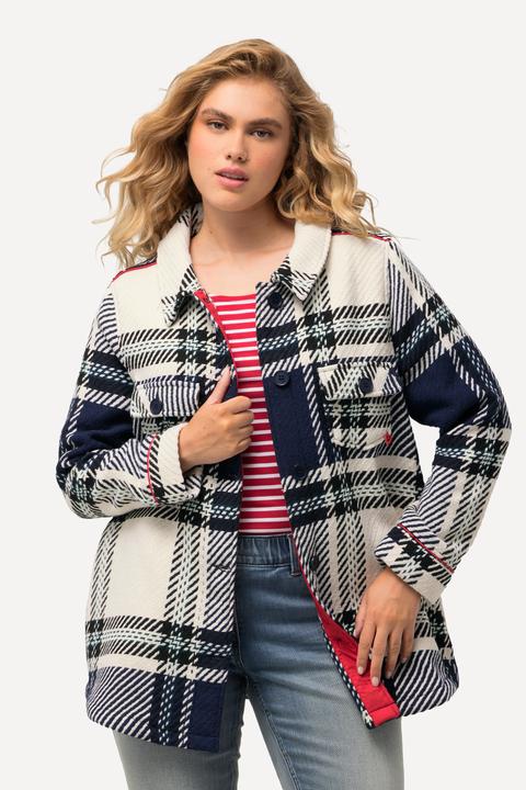 Produktbild Ulla Popken Jacke, Karomuster, Hemdkragen, Langarm (46, 48)
