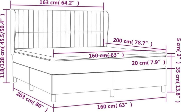 Immagine prodotto vidaXL Boxspringbett (160 x 200 cm)