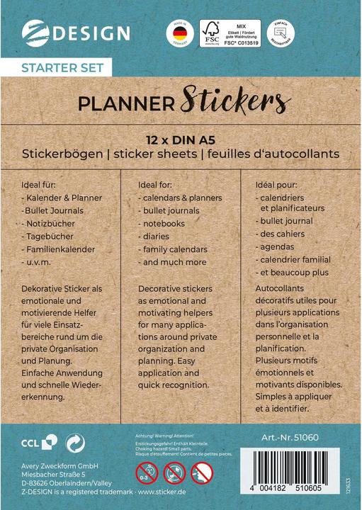 Produktbild Avery ZDesign Planungs-Sticker "STARTER SET"
