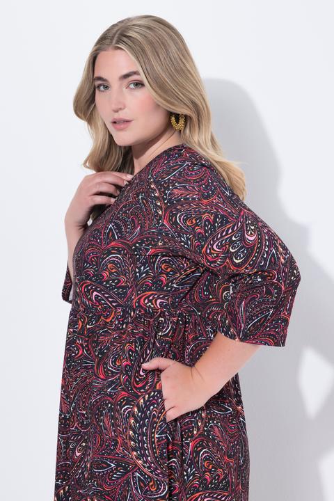 Image du produit Ulla Popken Robe maxi en jersey, avec poches, décolleté rond et manches 3/4, coupe évasée (62)
