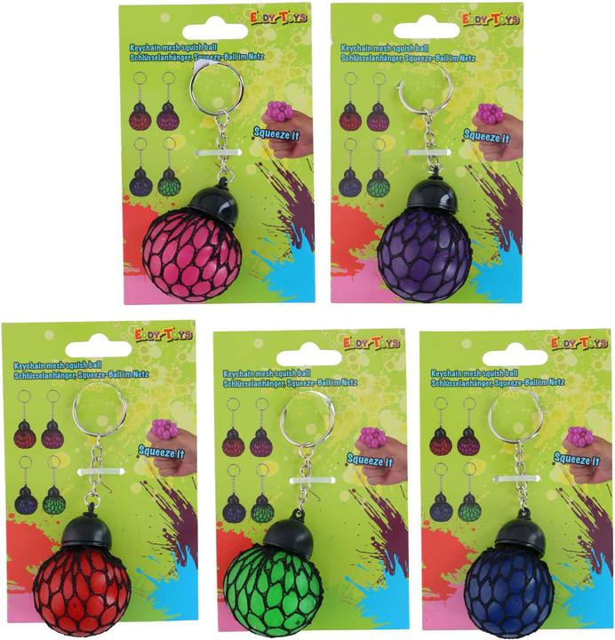 Actual product image Eddy Toys Squish ball mesh keychain TPR