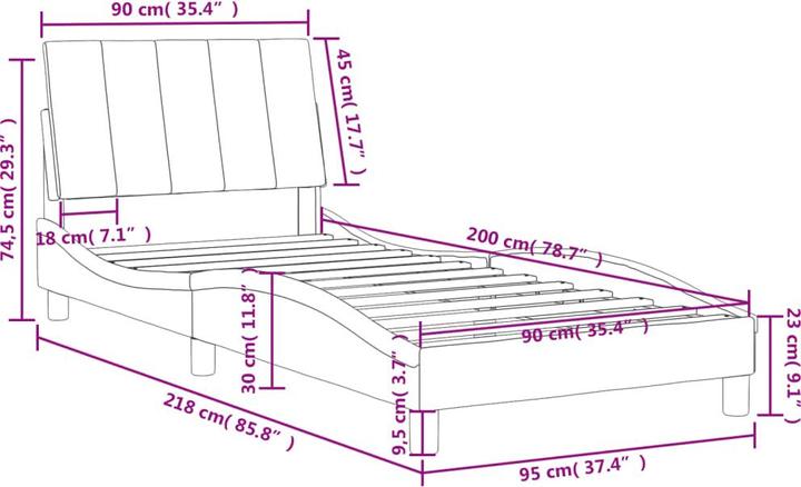 Image du produit vidaXL Bett (90 x 200 cm)