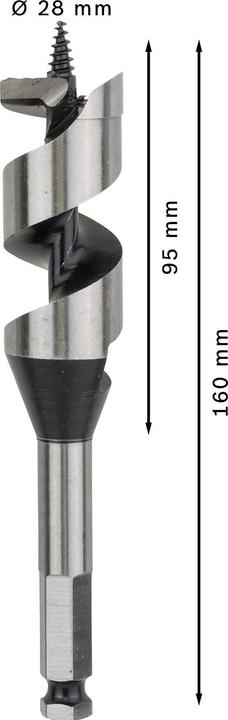 Produktbild Bosch Professional Zubehör PRO Wood Holzschlangenbohrer, 28 x 95 x 160 mm (11.1 mm)