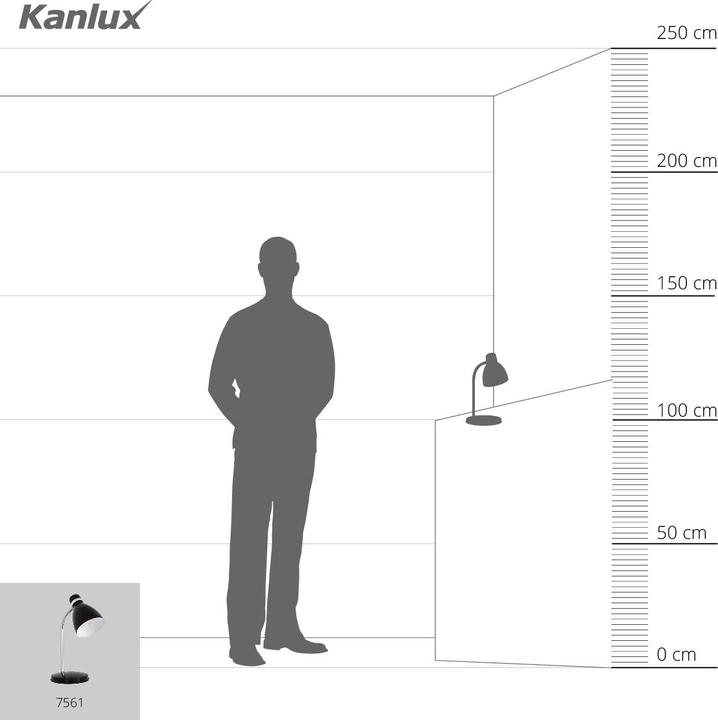 Immagine prodotto Kanlux 7561 Lampada da tavolo ZARA HR-40-B (E14)