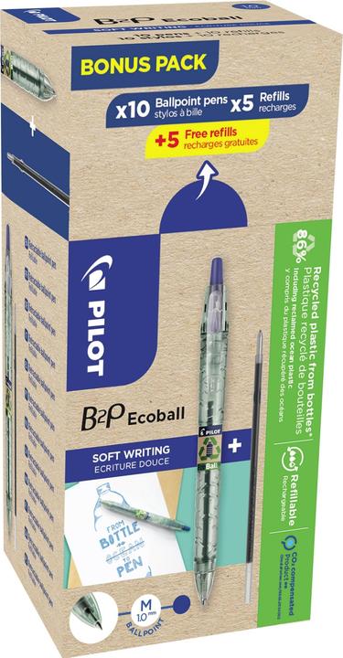 Produktbild Pilot Bottle 2 Pen Ecoball & Minen Bonuspack 10+10 (10x)