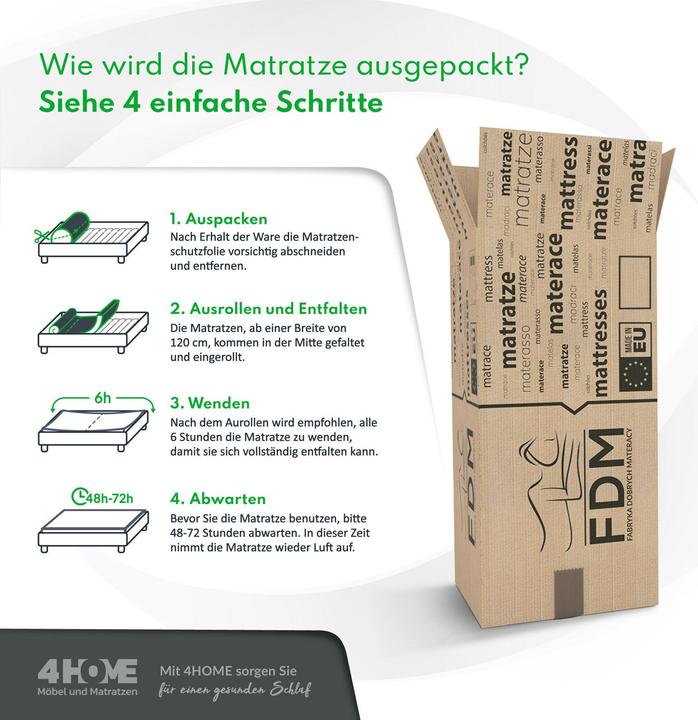 Produktbild Avetoe Matratze 160x200 DARK - Kokos Jacquard-Bezug - H3 - 24cm (160 x 200 cm, Schaumstoffkern)