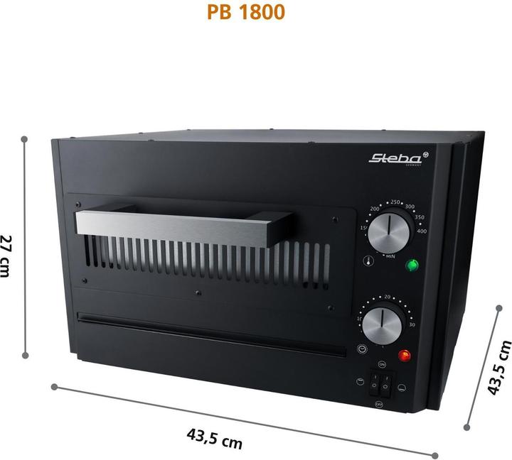 Image du produit Steba Power Pizzabcker schwarz PB 1800 sw (Four à pizza électrique)