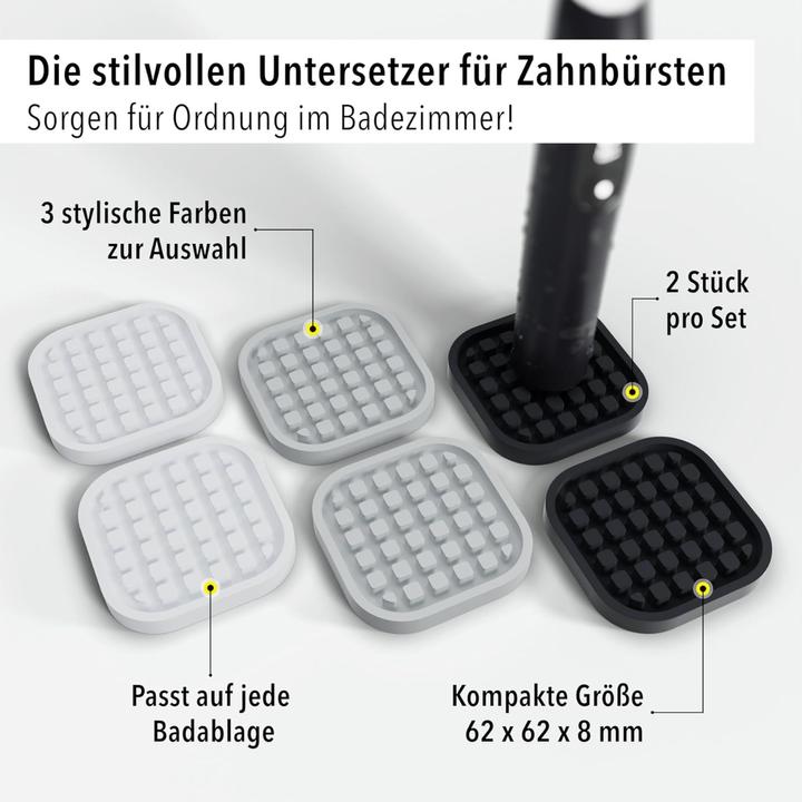 Produktbild Qikfresh Zahnbürsten Untersetzer Weiss 2er Set (Zahnbürstenhalter)