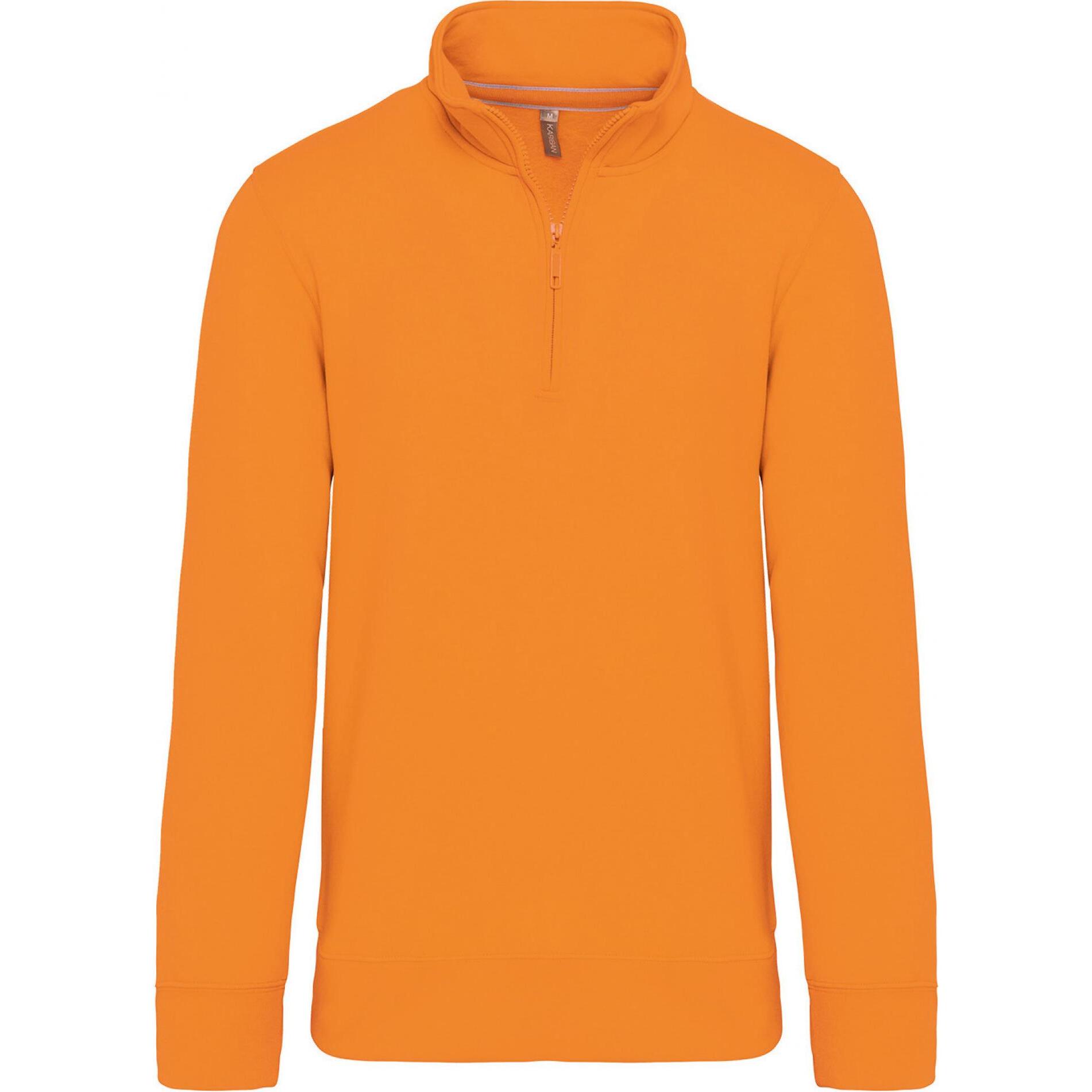 Kariban, Herren, Pullover, Sweatshirt mit Reissverschlusskragen, Orange, (3XL)