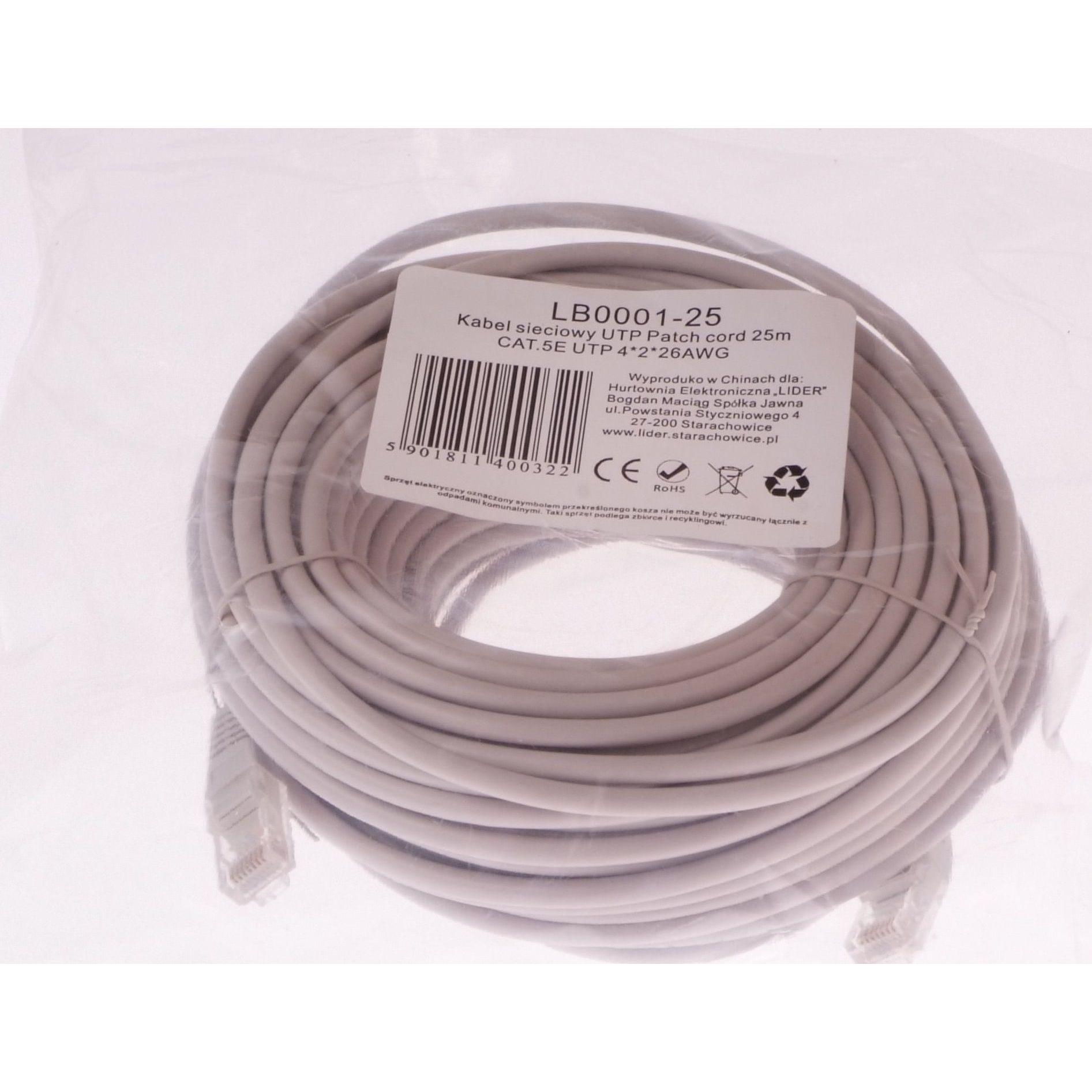 Libox UTP 25m CAT.5E UTP 4x2x26 AWG (CAT5e, 25 m), Netzwerkkabel