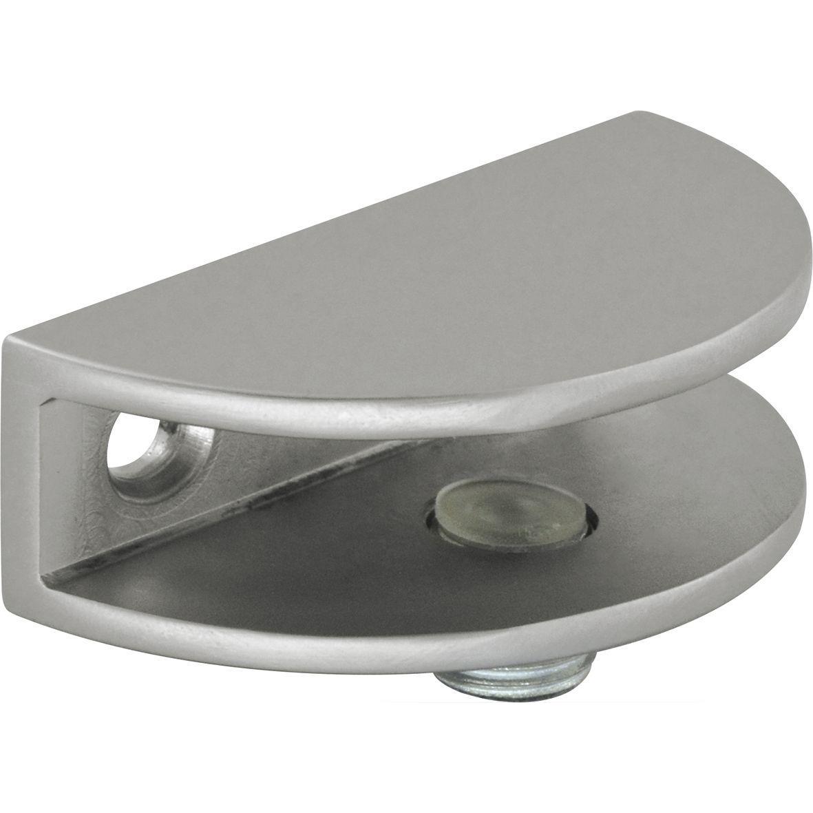 Fonsegrive, Möbelausstattung, Glastablar-Klemmträger Portici, Glasstärke 4-8 mm, Zinkdruckguss verchromt matt (1 Stk.)