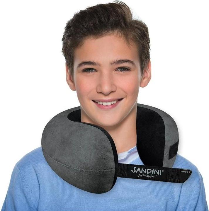 Immagine prodotto Sandini TravelFix Slim, microfibra antracite (Cuscino per testa e collo)