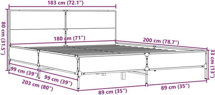 Produktbild vidaXL Bettgestell (180 x 200 cm)