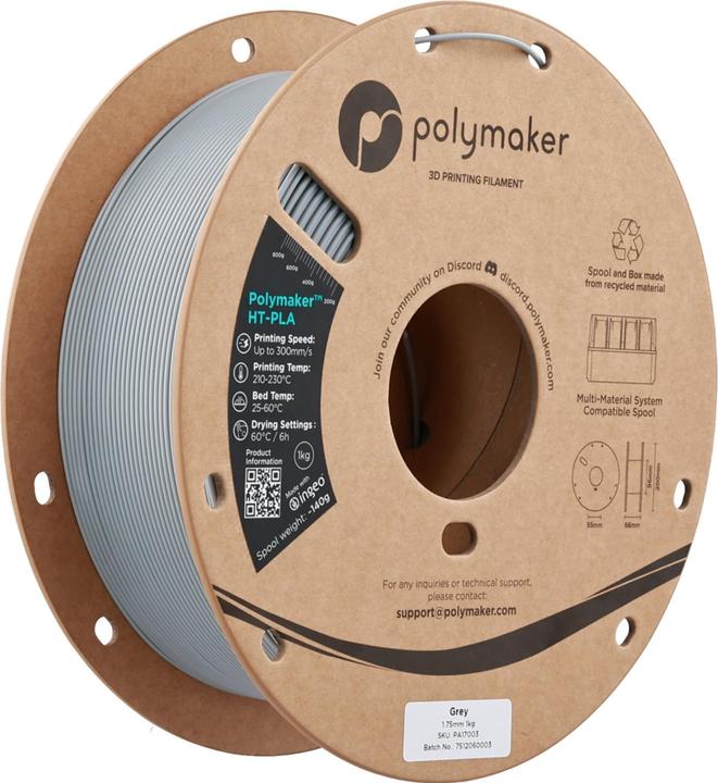 Produktbild Polymaker HT-PLA (PLA, 1000 g, Grau)