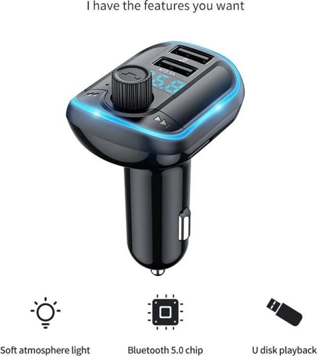 Actual product image Yesido Y44 Bluetooth FM Transmitter 3.1A Dual USB Ports