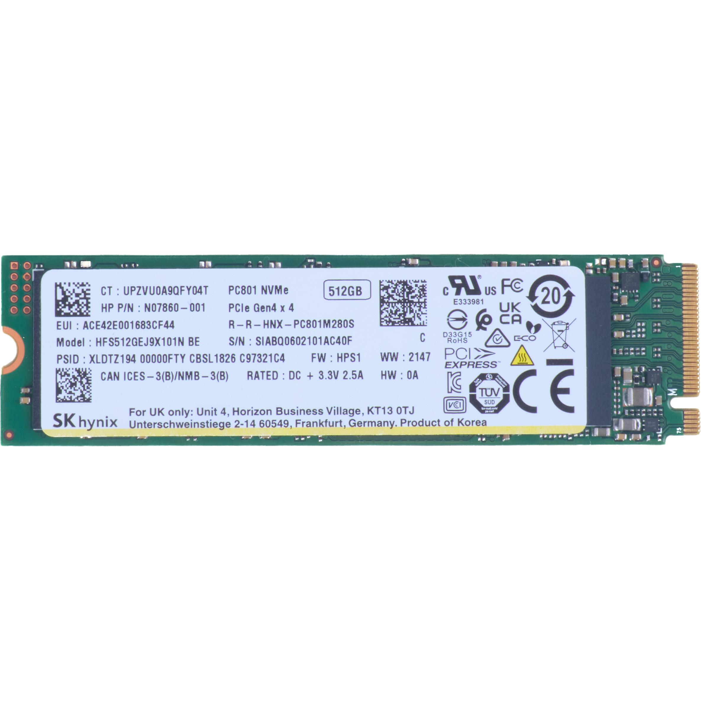 HP Pcie SSD (512 GB, M.2, M.2 2280), SSD