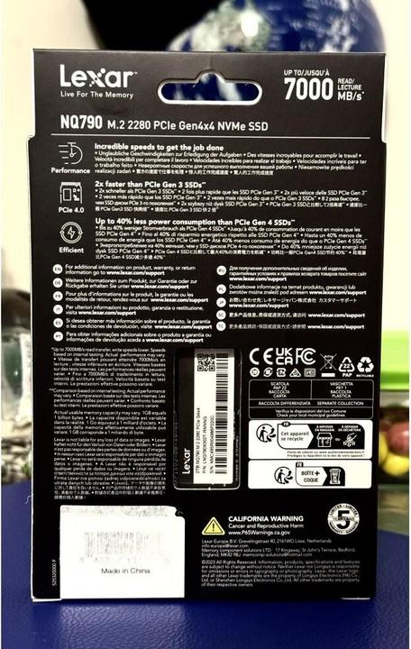 Productafbeelding Lexar SSD M.2 2TB PCIe Gen 4X4 NQ790 NVMe (2000 GB, M.2 2280)